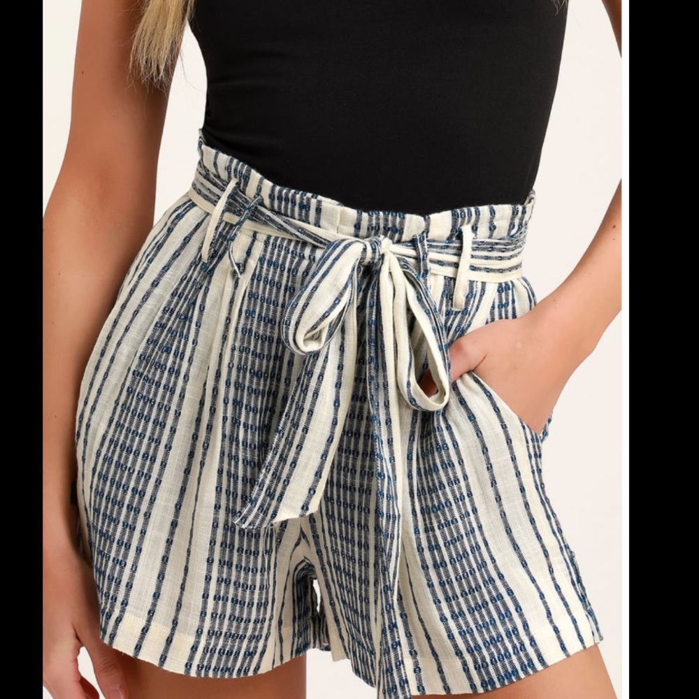 NWT blue striped high waisted shorts. Needs to be ironed but never worn